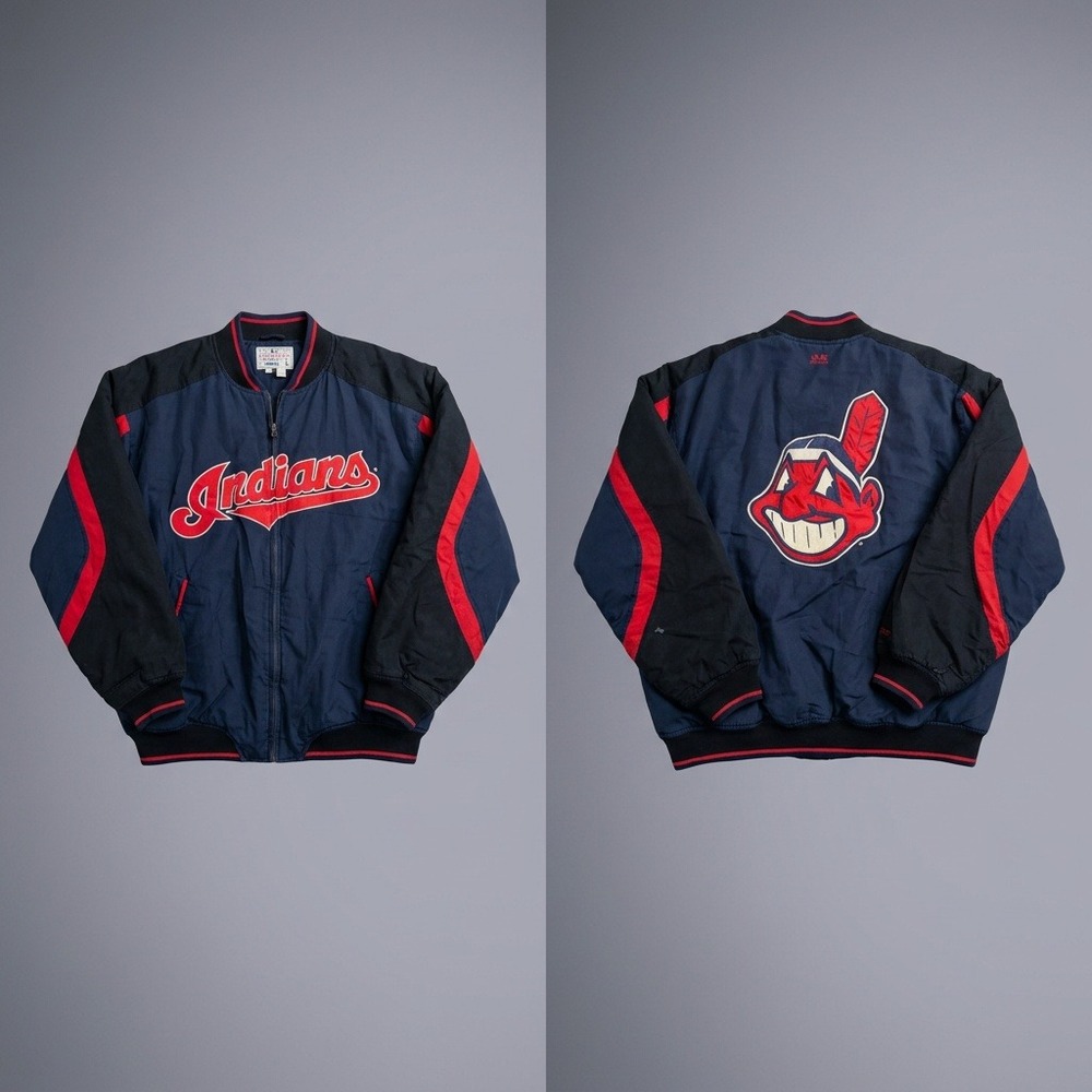 Vintage Mirage Cleveland Indians Bomber Jacket XL Full Zip Chief Wahoo MLB